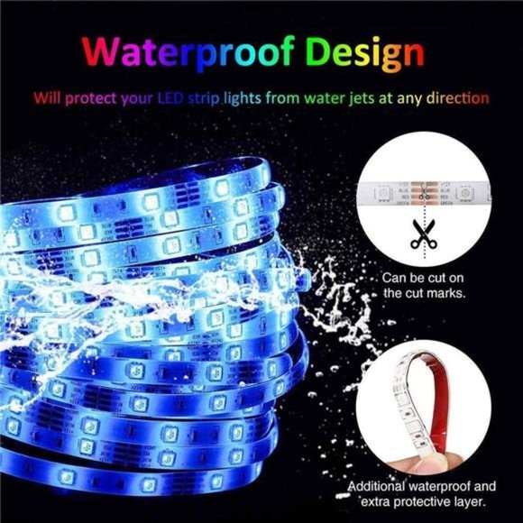 16.4ft LED Light Strips 5050 RGB Waterproof LED Strip Lights for Bedroom - Picture 3 of 6